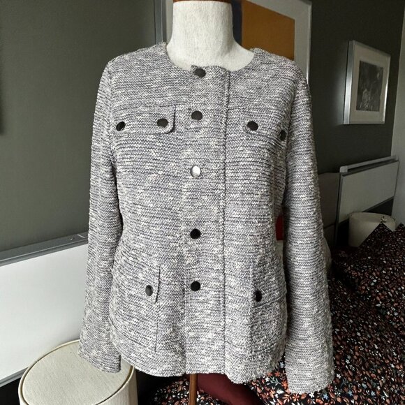 - NIC+ZOE Tweed Metallic Knit Blazer Great with Turtleneck Petite Med   - 1H2310 - Picture 7 of 9